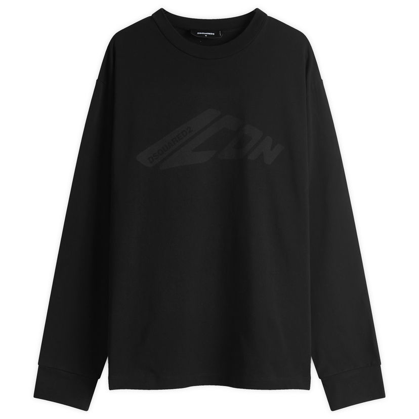 Pulover DSQUARED2 ICON Loose Fit Long Sleeve T-Shirt, Size Large Črna | S79GC0108-S24583-900