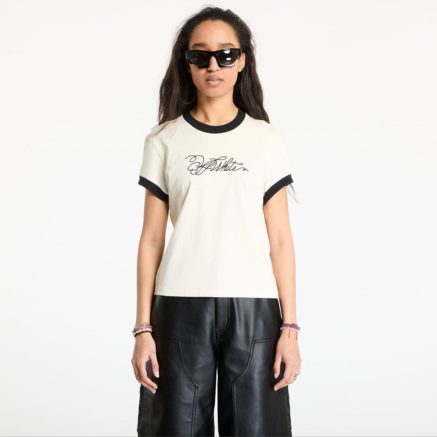 Majica Off-White Off-White Script Fitted T-Shirt Bež | OWAA112S25JER0030B10, 0