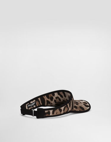 Kape in klobuki Dolce & Gabbana Dolce & Gabbana Leopard-Print Cotton Visor Rjava | GH910AFSFAGHY13M, 1