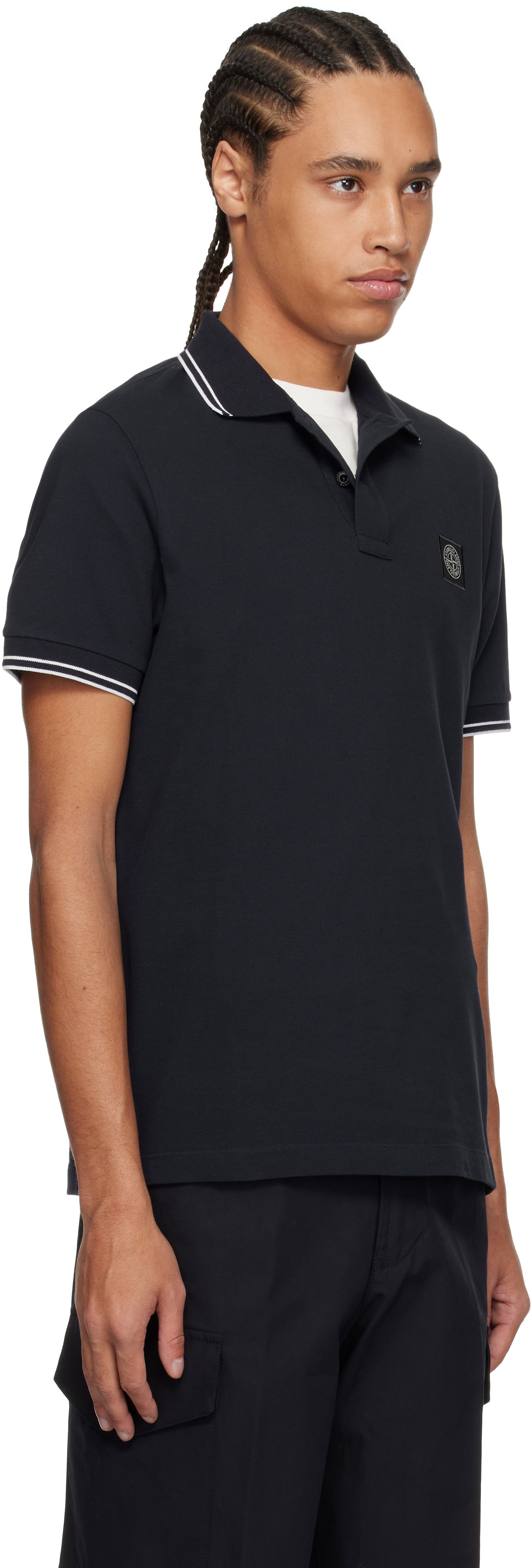 Polo majica Stone Island Stone Island Organic Cotton Elastane Piqué Polo Mornarica | K1S1522002SCS0018, 1