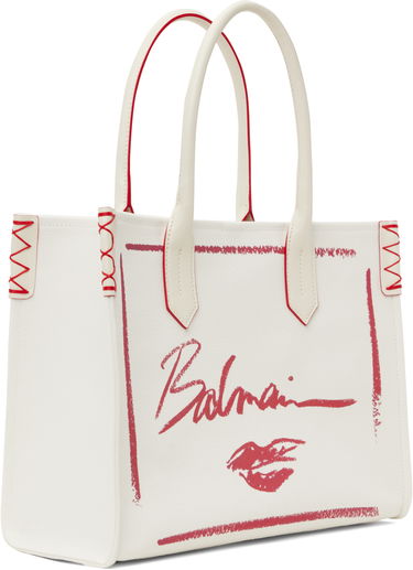 Tote bag Balmain Balmain B-Army Lipstick Print Tote Bag Bela | EN0FF993TLIC, 1