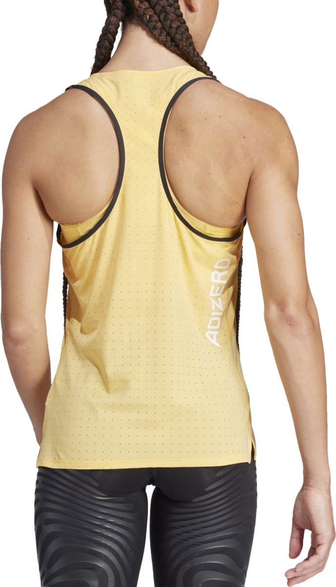 Majica brez rokavov adidas Originals adidas ADIZERO TANK W Rumena | in1117, 1