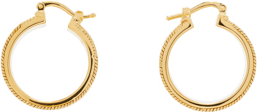 Uhani Jil Sander Jil Sander Textured Hoop Earrings Rumena | J12VG0307_P4877