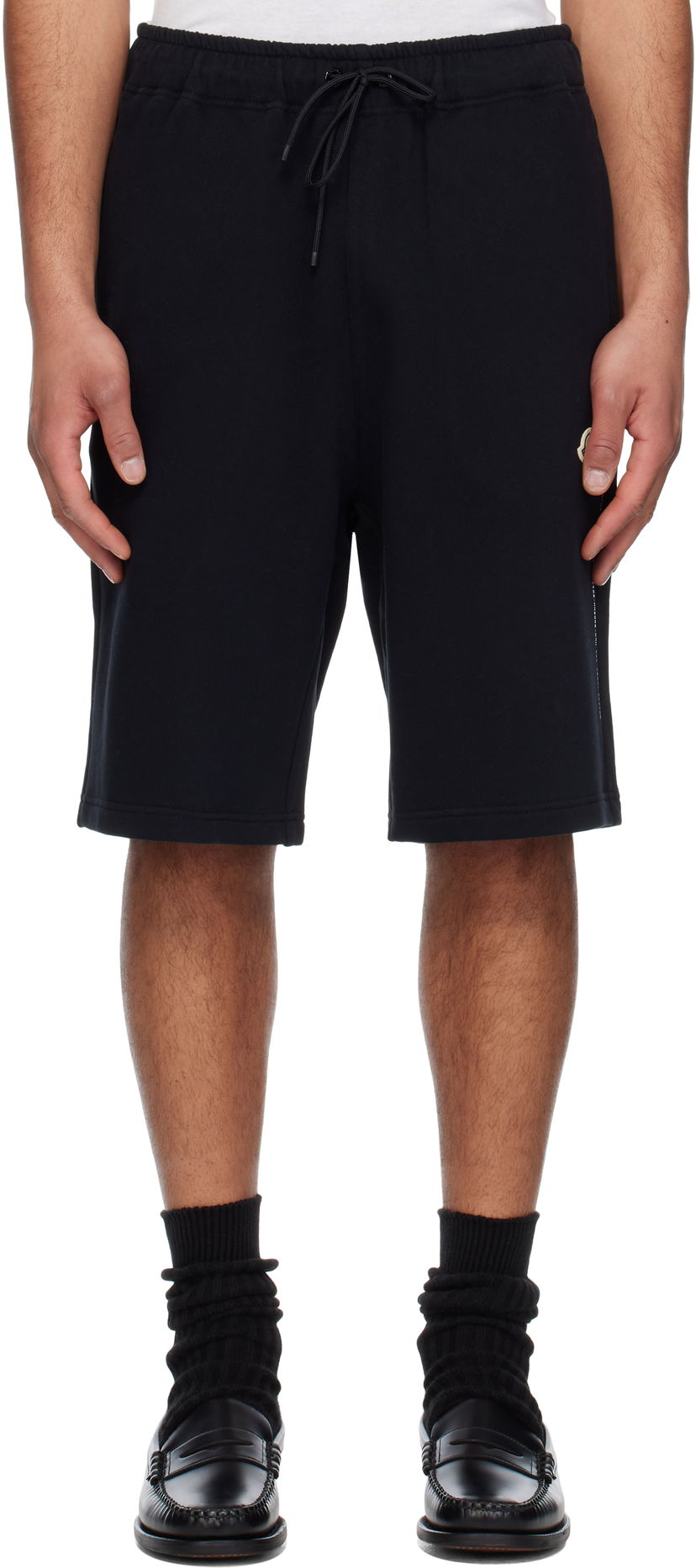 Kratke hlače Moncler Moncler Genius x FRGMT Hiroshi Fujiwara Embroidered Logo Cotton Shorts Črna | K109U8H00001M5214