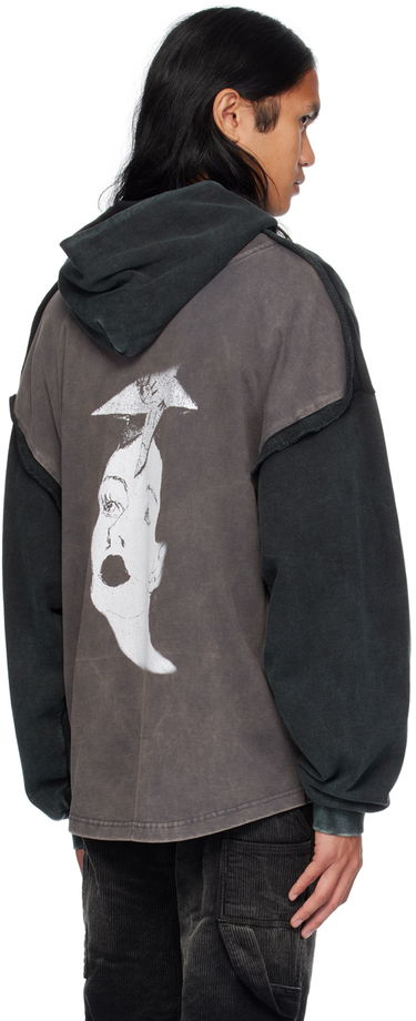 Pulover We11done Raw Edge Hoodie by Črna | WD-TH2-24-809-U-BK, 2