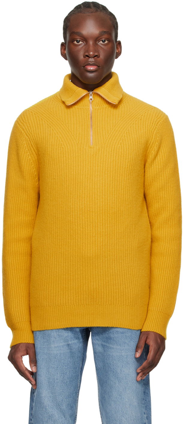 Pleteni pulover Samsoe Samsoe Samsøe Samsøe Jacks Quarter-Zip Sweater Rumena | M23400074