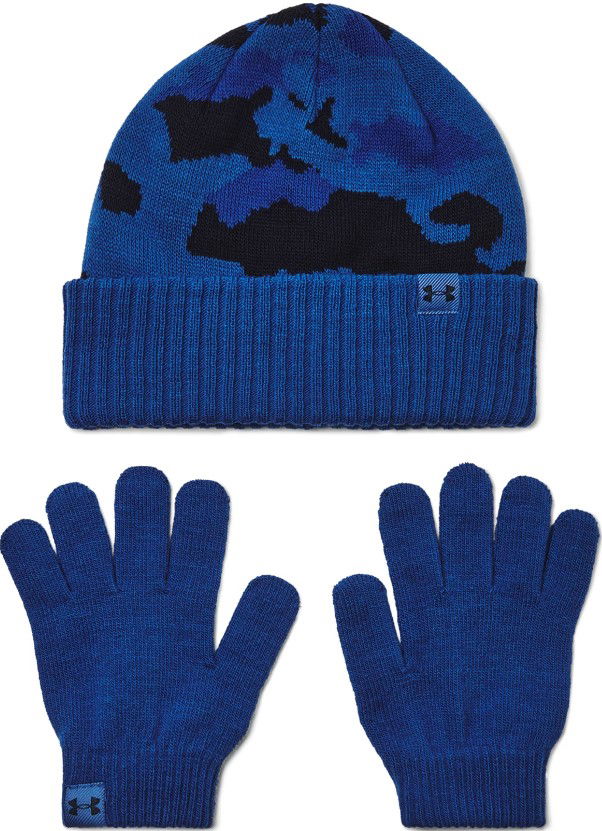 Rokavice Under Armour Camouflage Beanie and Gloves Set Modra | 1386641-432