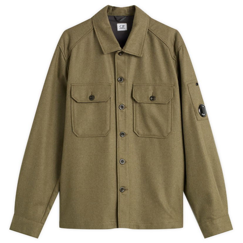Srajce C.P. Company C.P. Company Felt Lens Overshirt Zelena | 19CMOS271A-110498A-652