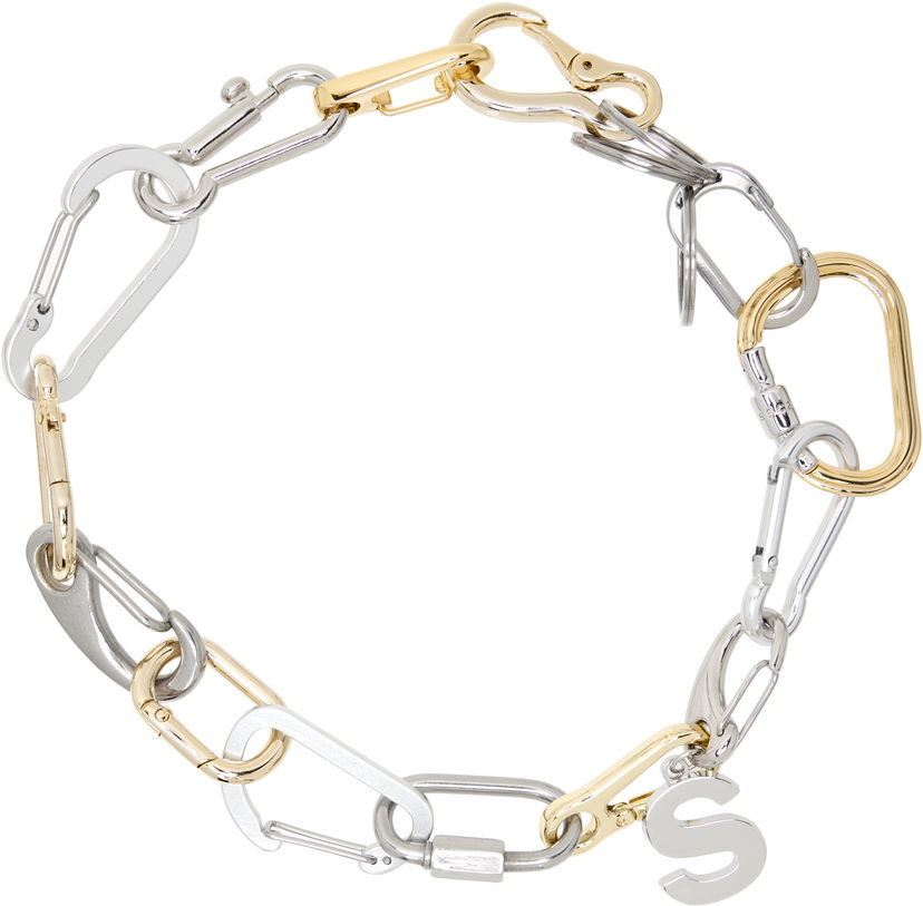 Ogrlica sacai Sacai Carabiner Chain Necklace with S Letter Kovinski | 25-01052S