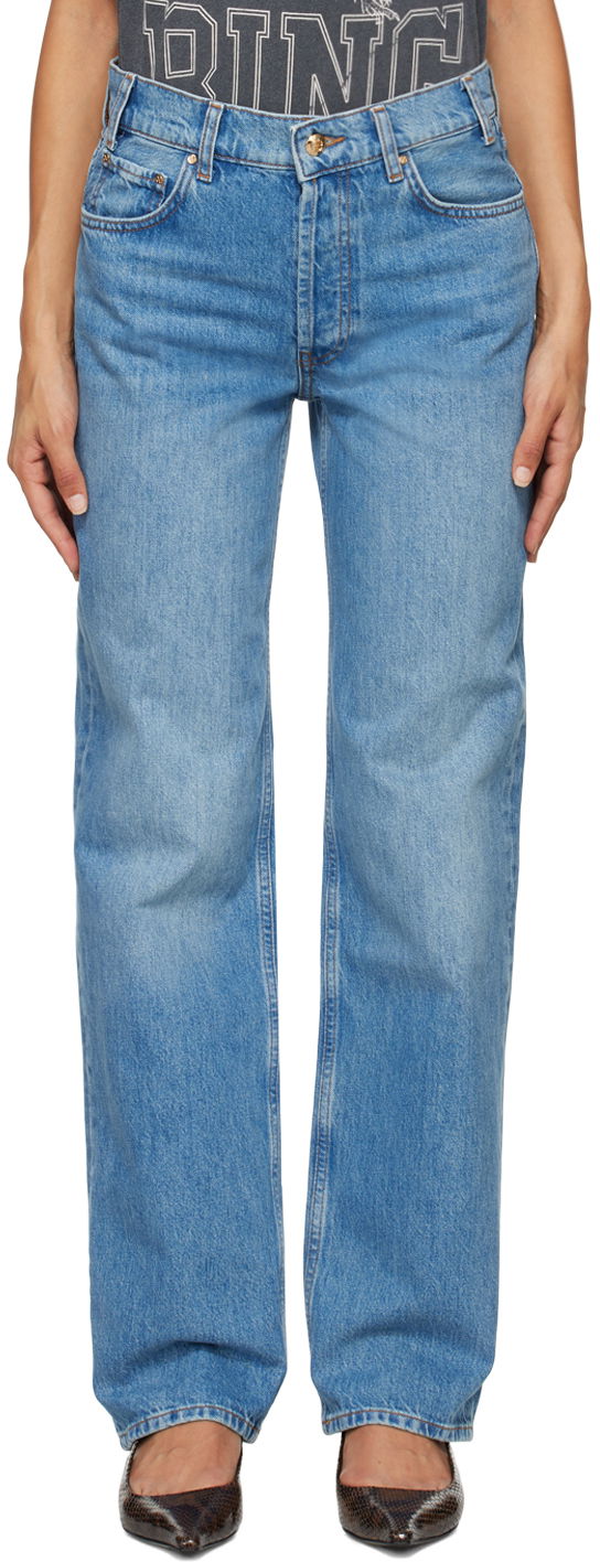 Kavbojke Anine Bing Gavin Long Denim Jeans Modra | A-06-10013-WHD21