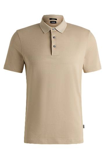 Polo majica BOSS Slim Fit Polo Shirt with Contrast Collar Bež | 50536853