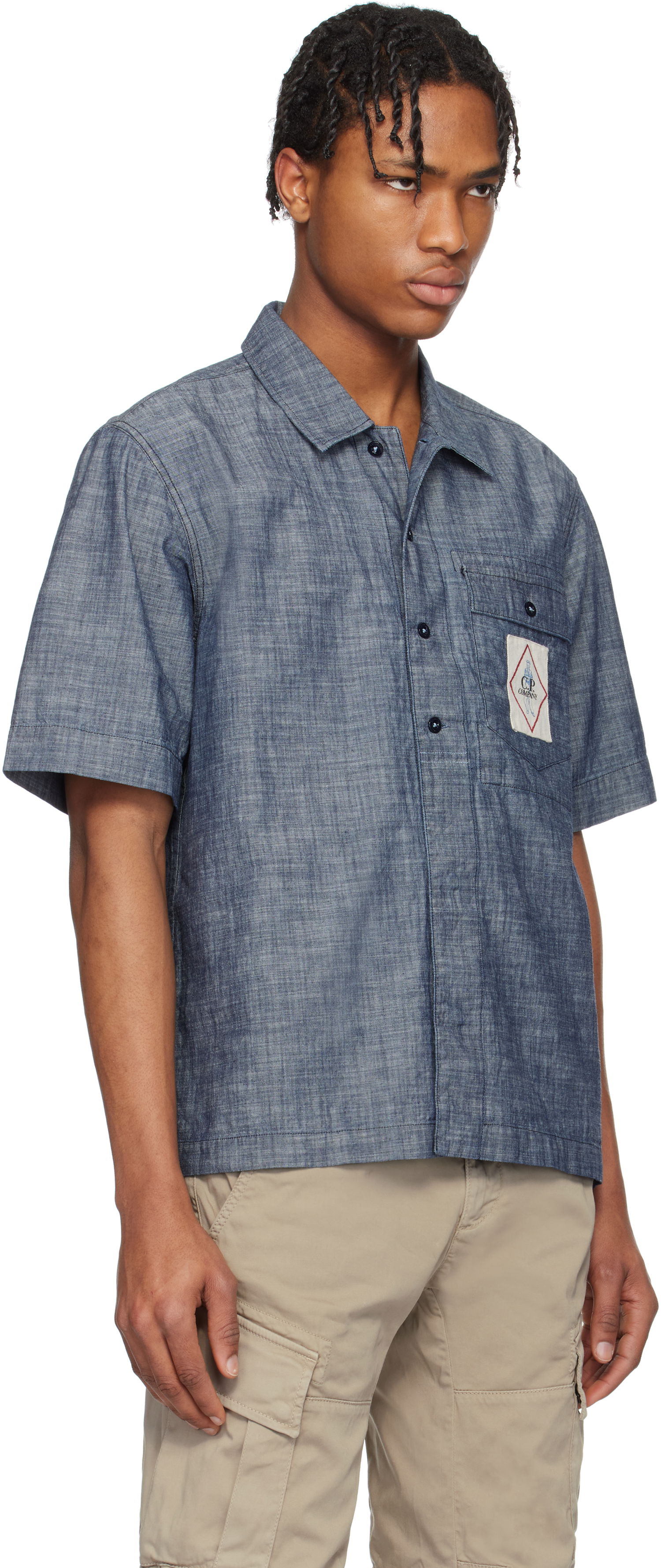 Srajce C.P. Company C.P. Company Chambray Short Sleeve Shirt Modra | 18CMSH151A-110065W, 1