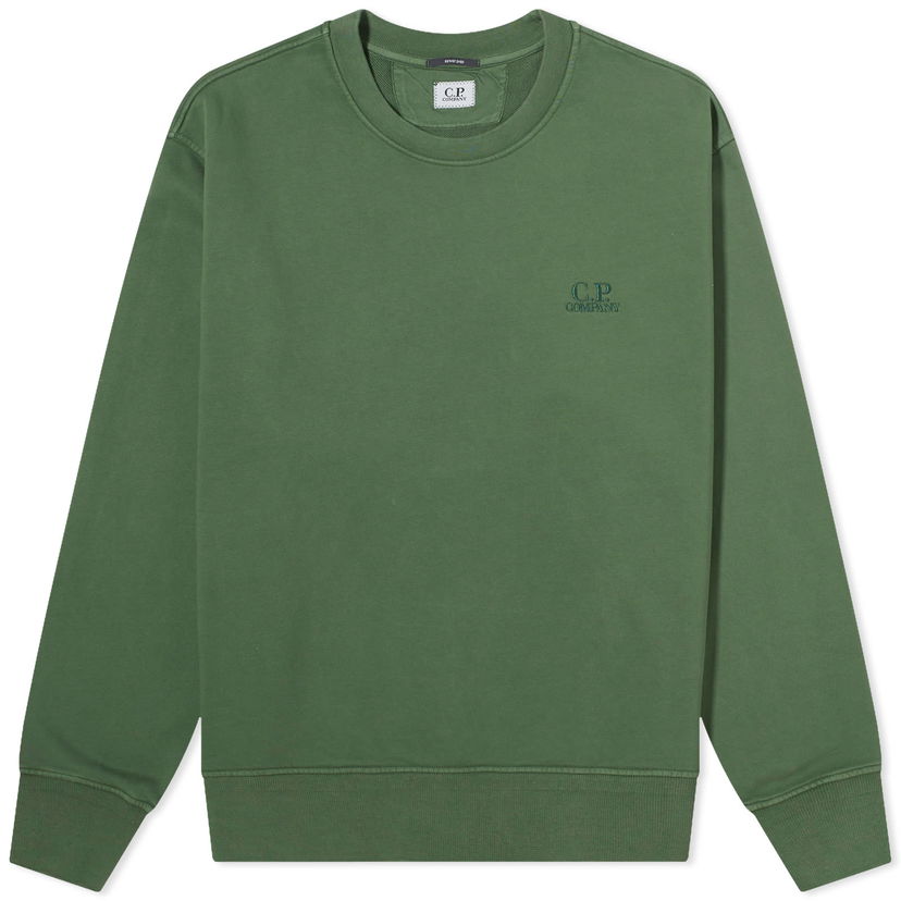 Pulover C.P. Company Cotton Diagonal Fleece Logo Sweatshirt Zelena | CMSS098B-110044R-649