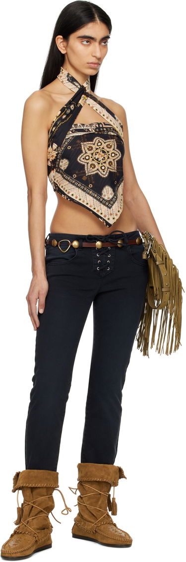Pasovi ISABEL MARANT Isabel Marant Karlo Leather Belt with Metal Conchos Rjava | CE333CFA-C2B02A, 2