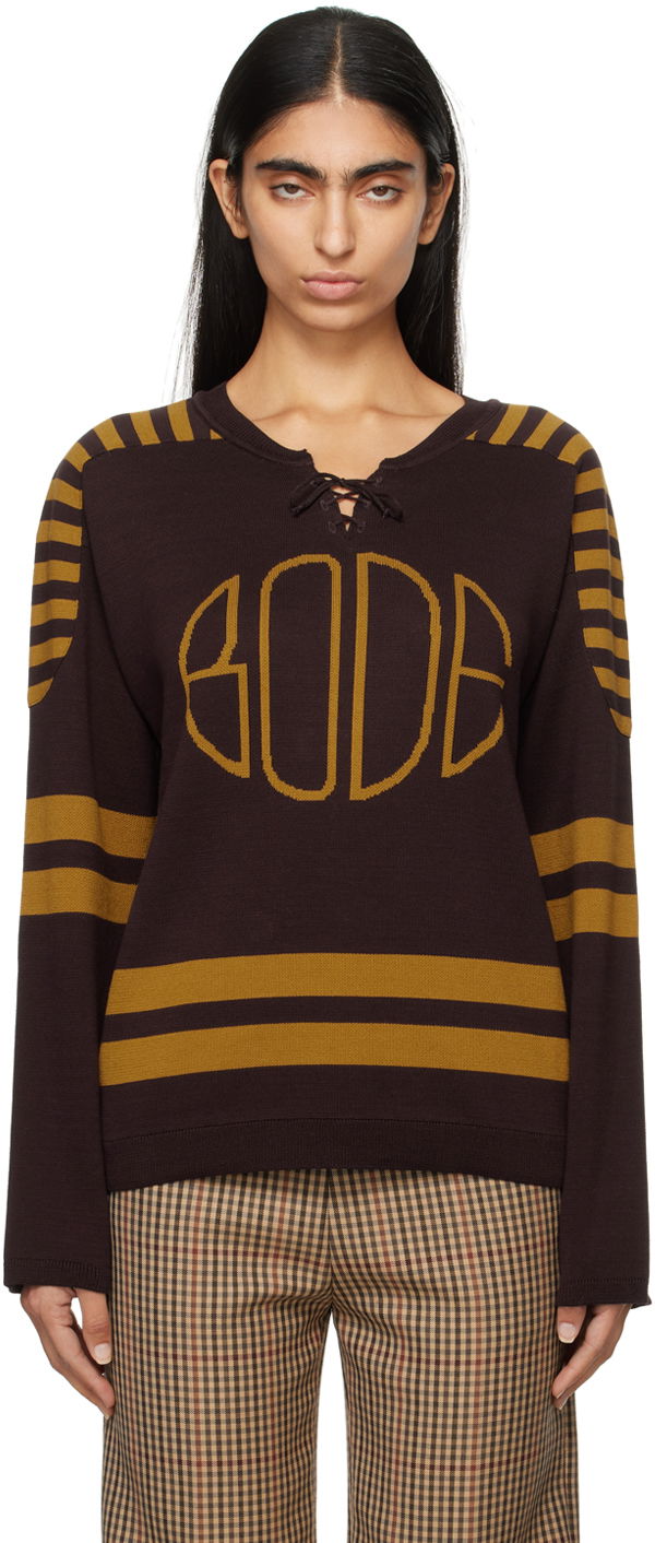 Pleteni pulover Bode Rink Sweater Rjava | MRF24KT013