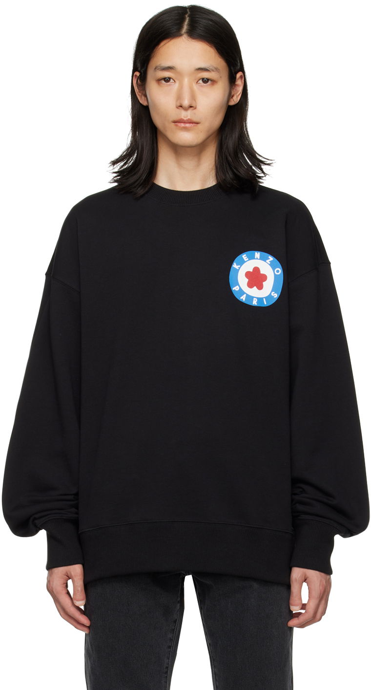 Pleteni pulover KENZO Paris Target Črna | FD65SW0734MF, 0