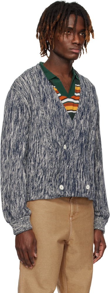 Pleteni pulover Bode Bode Double-Breasted Knit Cardigan Modra | MRS25KT027, 1