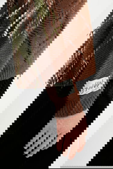 Pleteni pulover Andersson Bell Andersson Bell Argyle Fisherman Hooded Zip-Up Cardigan Rjava | atb1347u, 4