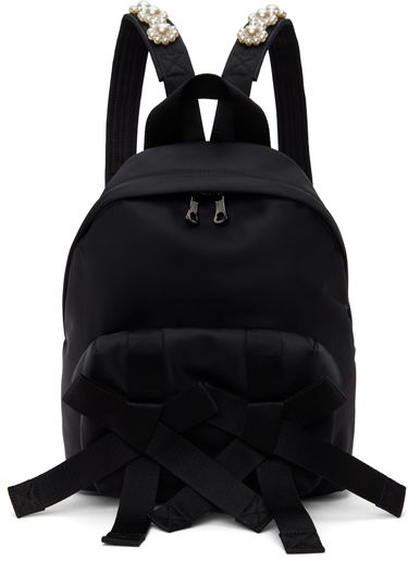 Nahrbtnik Simone Rocha Simone Rocha Beaded Utility Bow Backpack Črna | BAG179TB 0761, 0