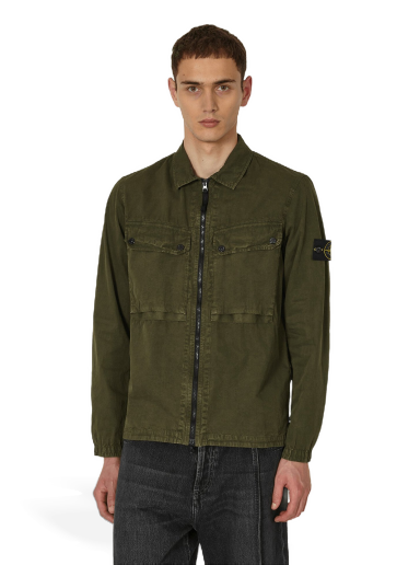 Srajce Stone Island Garment Dyed Overshirt Olive Zelena | 7915102WN V0158