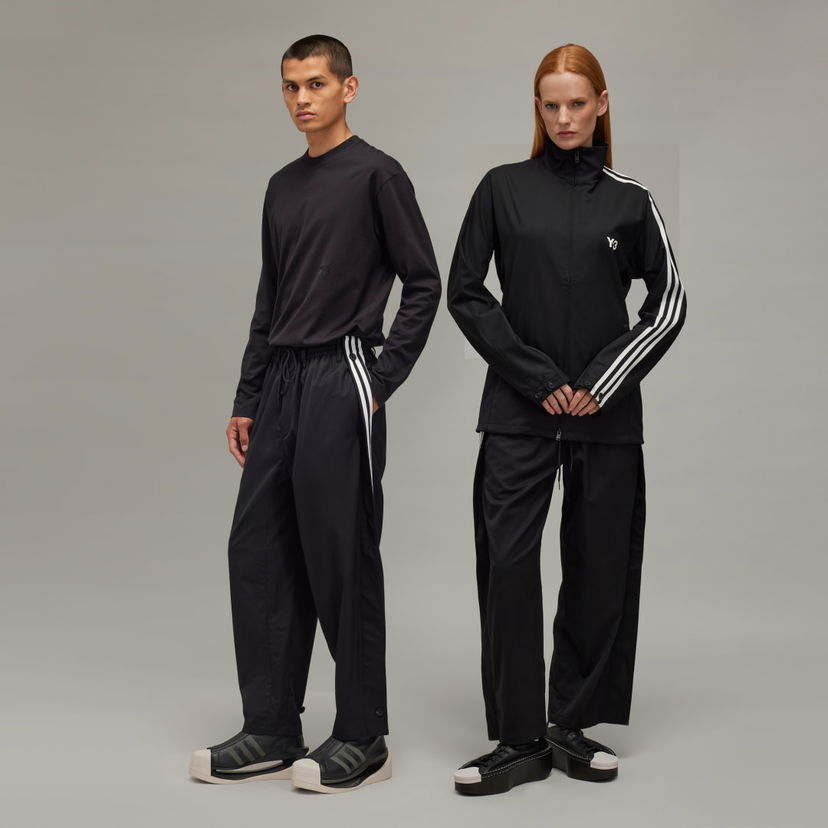 Hlače Y-3 Refined Wool 3-Stripes Pants Črna | IW7463