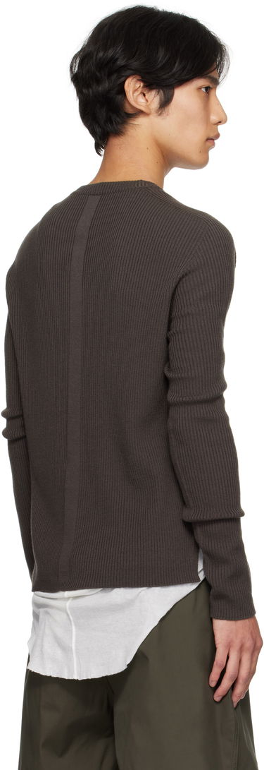 Pleteni pulover Rick Owens Rick Owens Concordians Ribbed Geo Sweater Rjava | RU02E1639 RIBM, 2