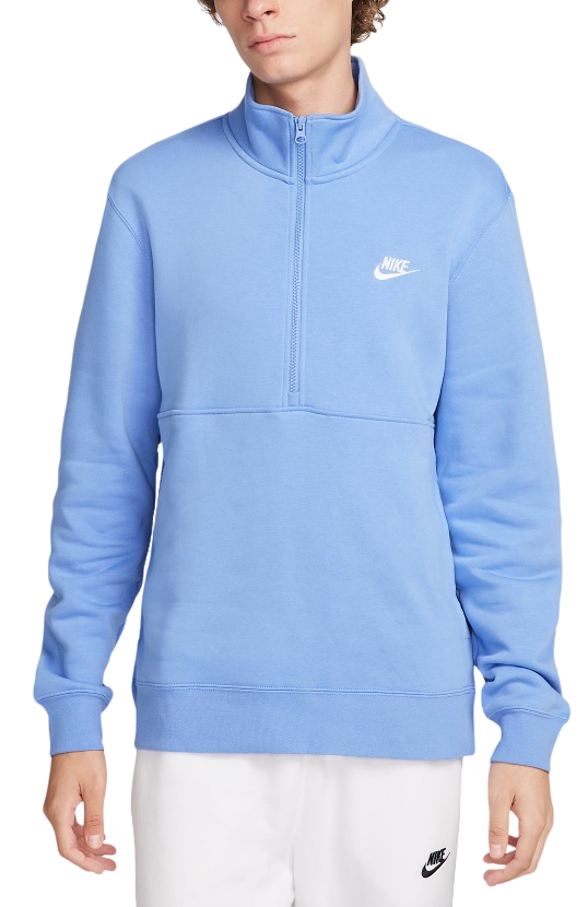 Pulover Nike Mikina Club HalfZip Sweatshirt Modra | dd4732-450