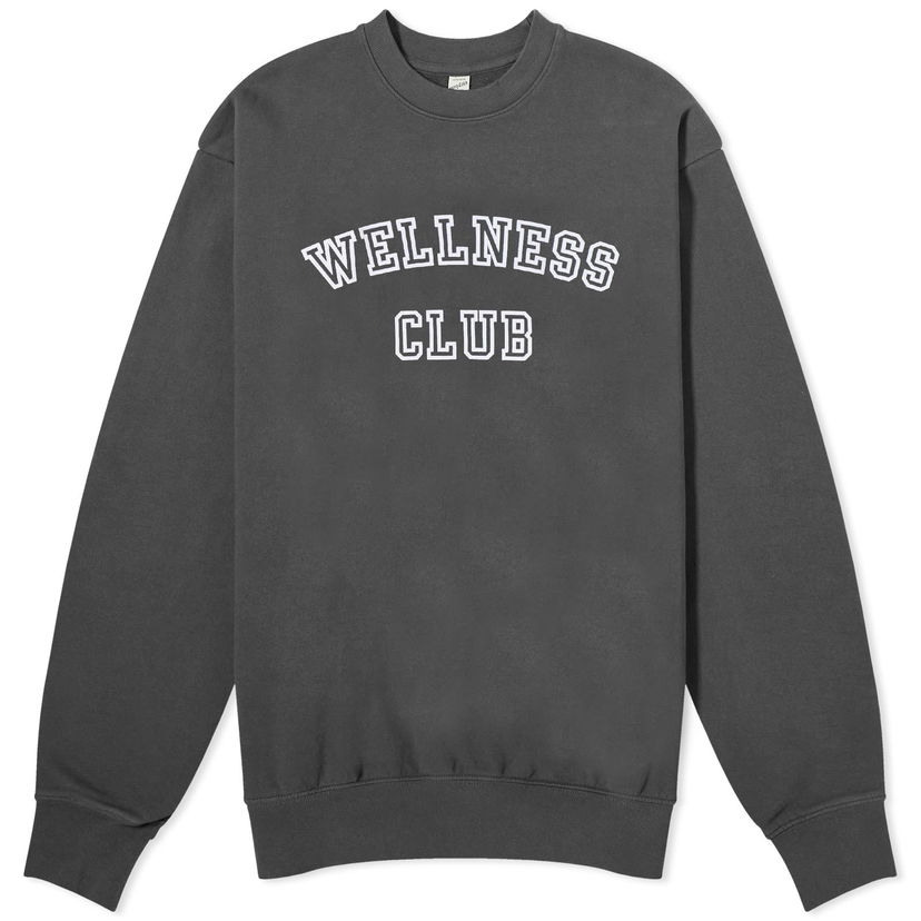 Pleteni pulover Sporty & Rich Wellness Club Flocked Crew Sweat Siva | CRAW237FB