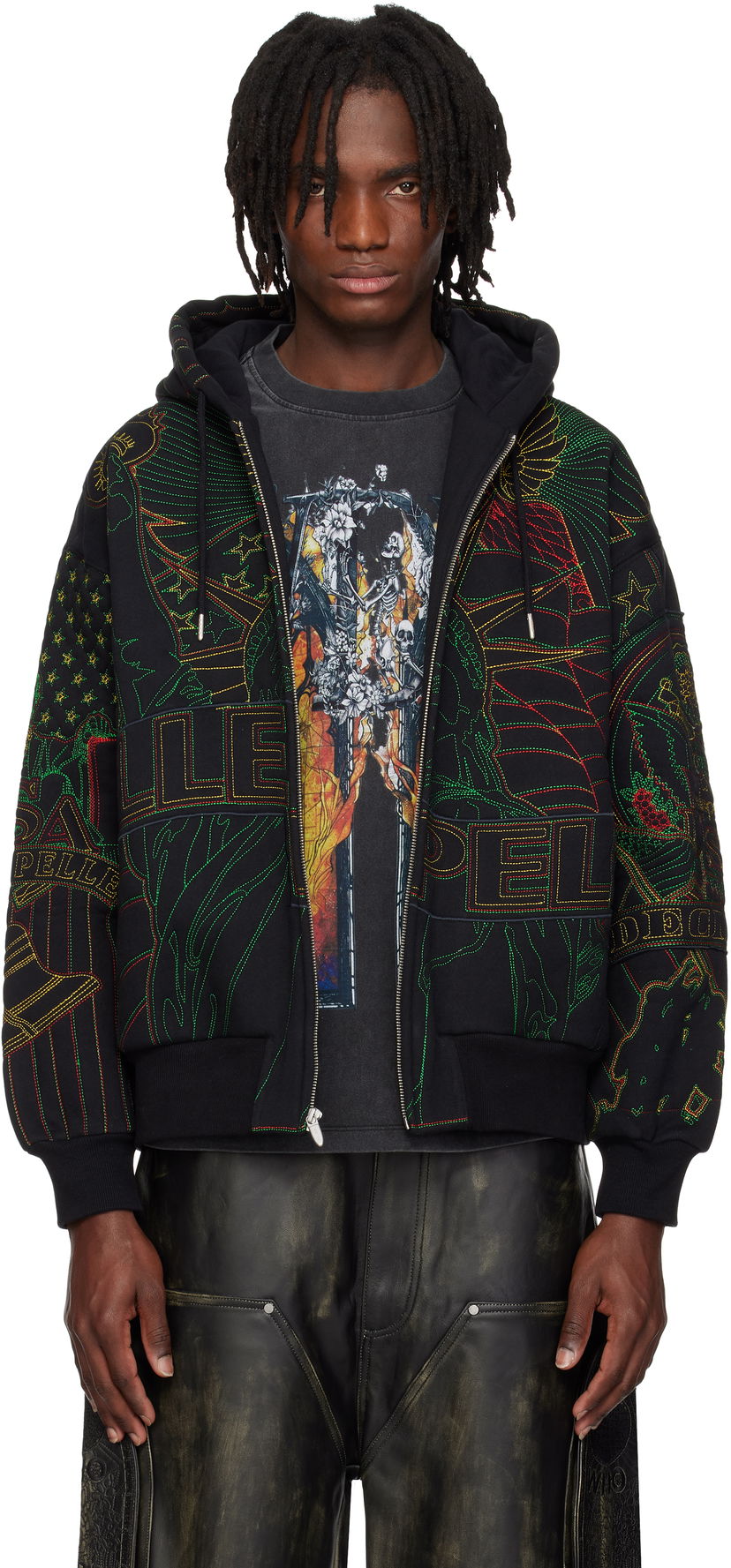 Pulover Who Decides War Who Decides War Pelle Pelle Edition Monument Zip-Up Hoodie Črna | 1110620030SS25