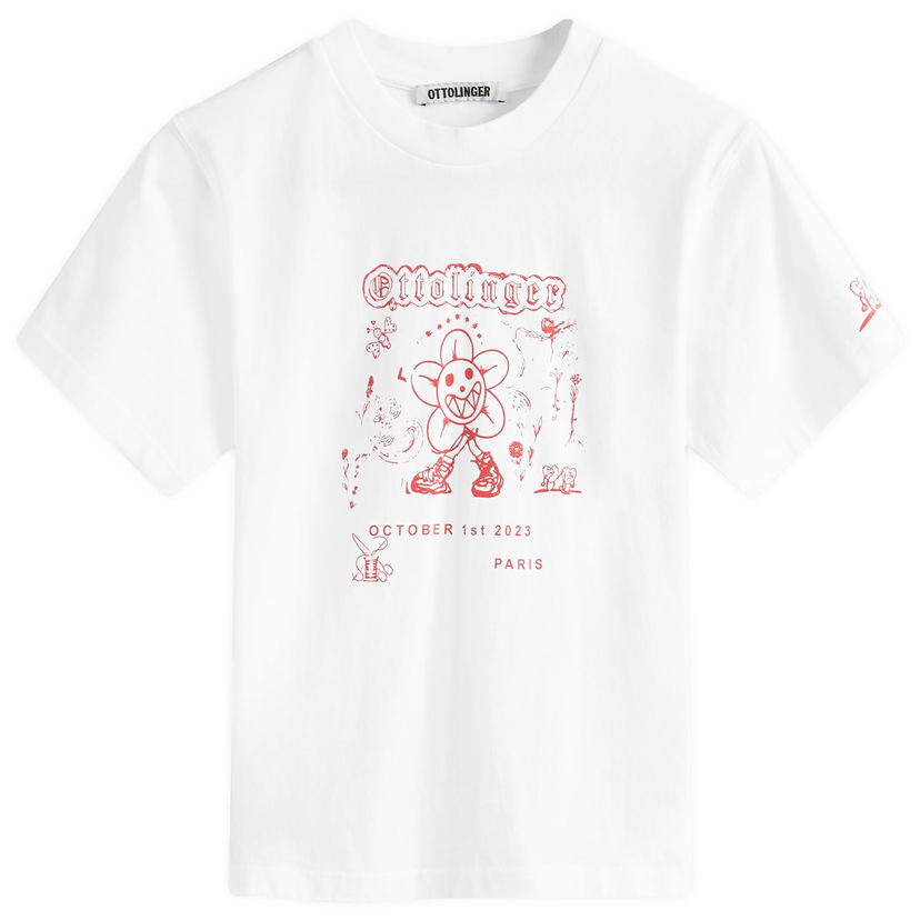 Majica Ottolinger Ottolinger Shrunken T-Shirt, Size Large Bela | 1501415-WHITE