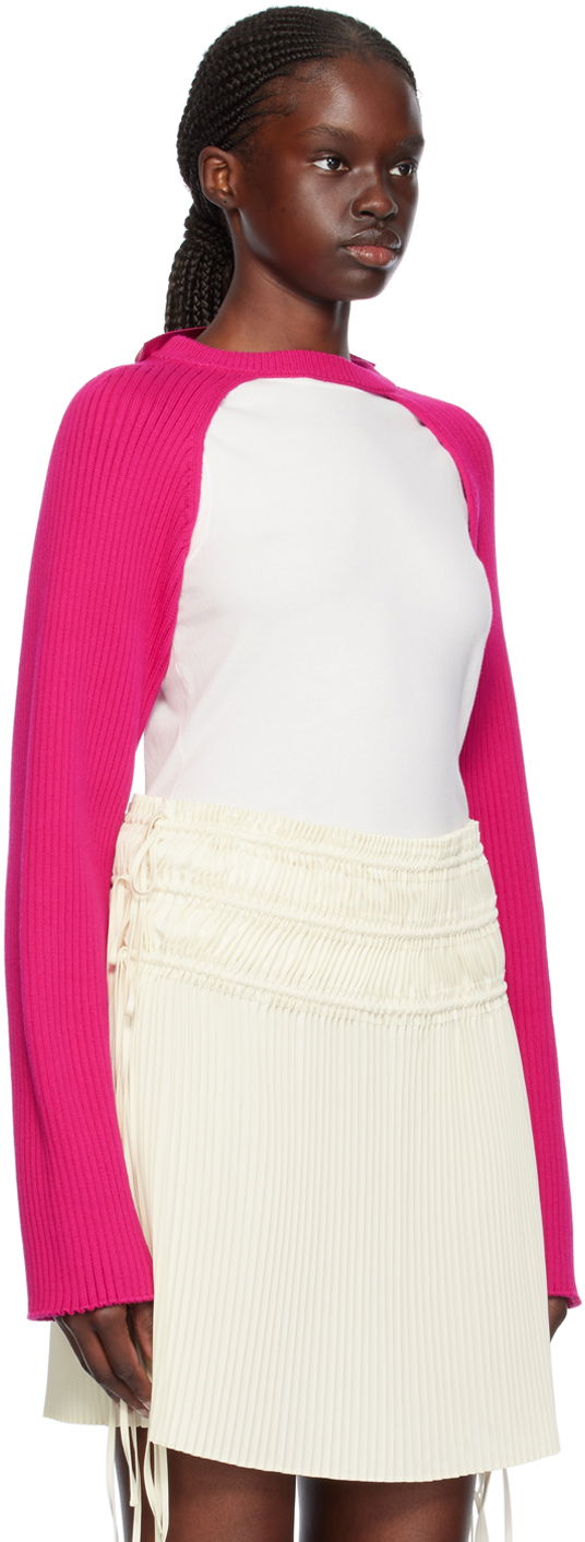 Pleteni pulover Helmut Lang Rib Sweater Roza | O01HW722, 1