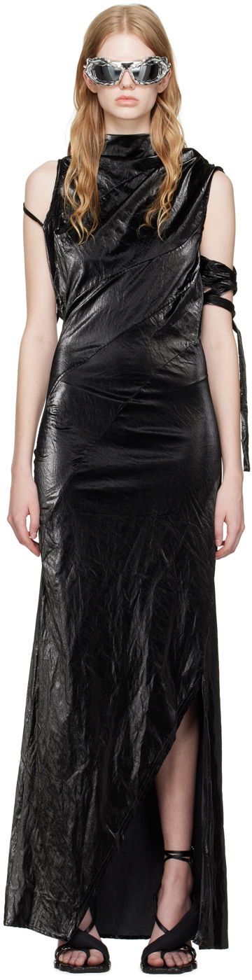 Obleke Ottolinger Ottolinger Draped Maxi Dress Črna | 1101604