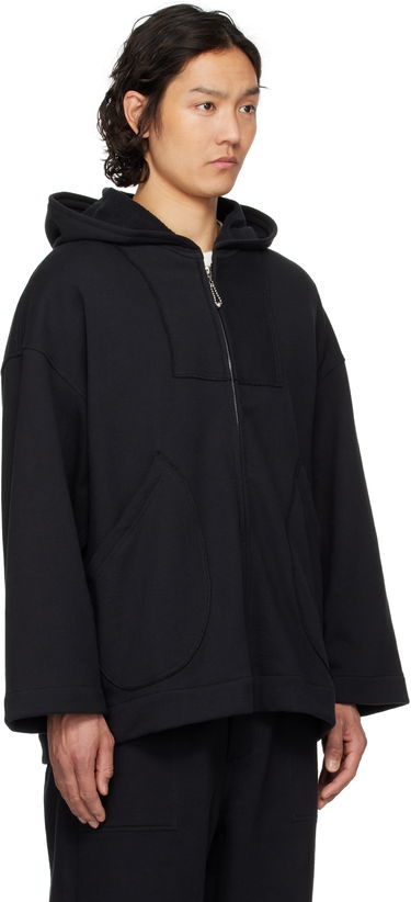 Pulover Bode Bode Sideline Zip-Up Hoodie Črna | MRS25CS054, 1
