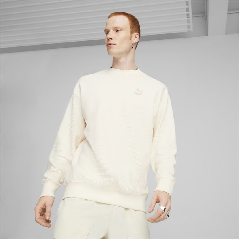 Pulover Puma CLASSICS Waffle Crew M Bela | 624253-66