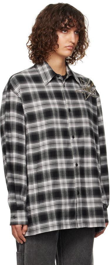 Srajce We11done We11done Meteor Check Embellished Shirt Črna | WD-SH3-24-128-U-BK, 1