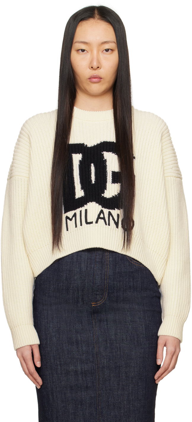 Pleteni pulover Dolce & Gabbana Crewneck Sweater "Off-White" Bež | FXW02Z JCVC2, 0