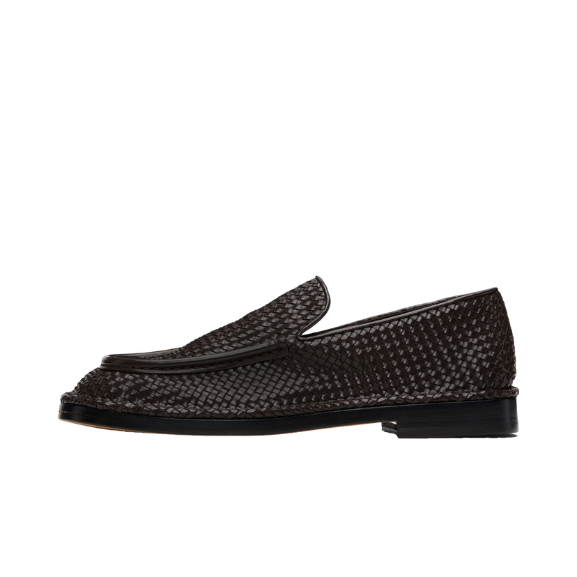 Superge in čevlji Bottega Veneta Bottega Veneta Square-Toe Woven Loafers Rjava | 827137V5R702113