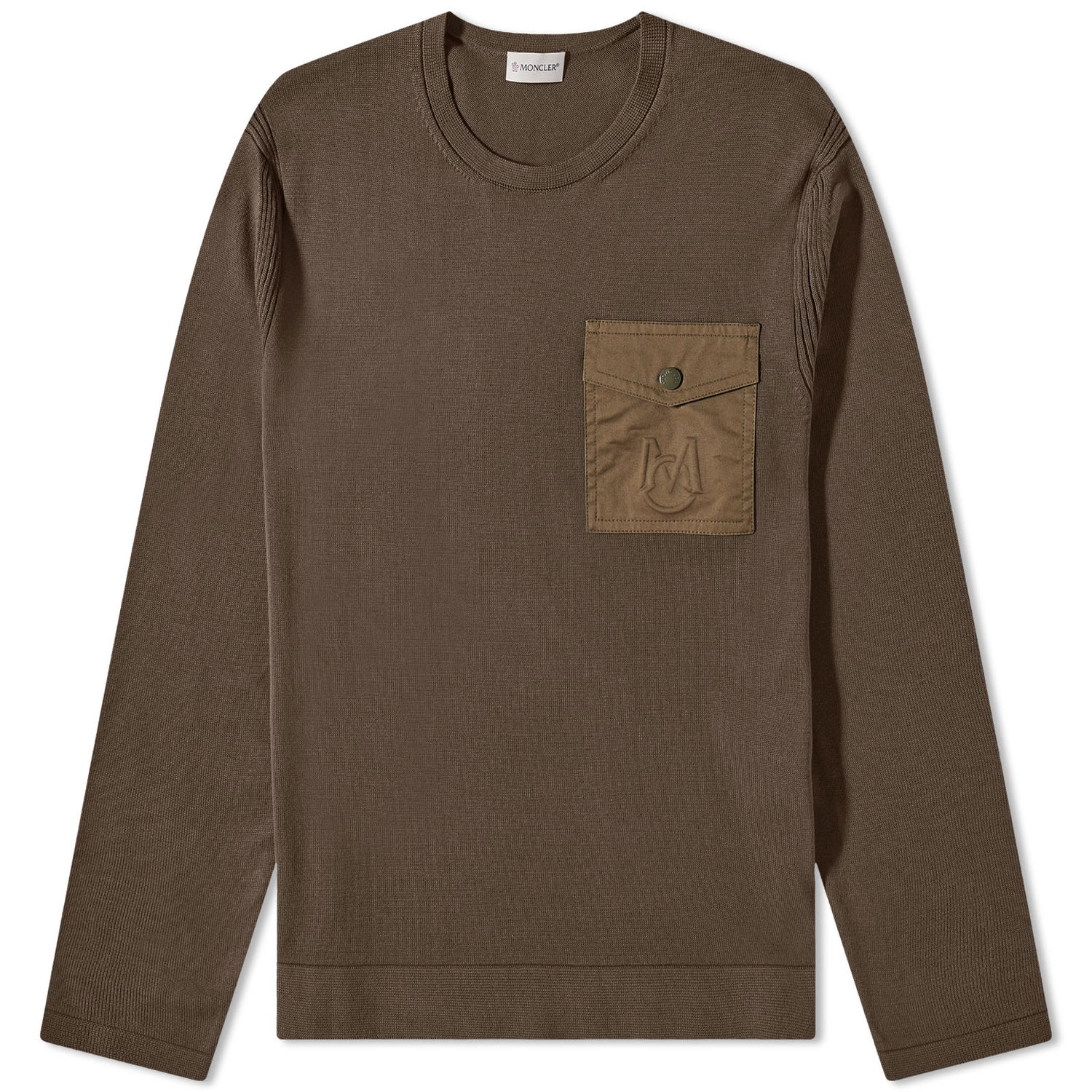 Pleteni pulover Moncler Pocket Crewneck Rjava | 9C000-17-M1367-881, 0