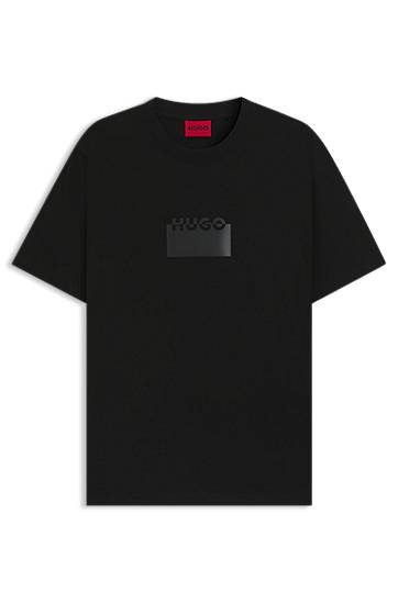 Majica BOSS HUGO T-Shirt with Rubber Logo Črna | 50546867