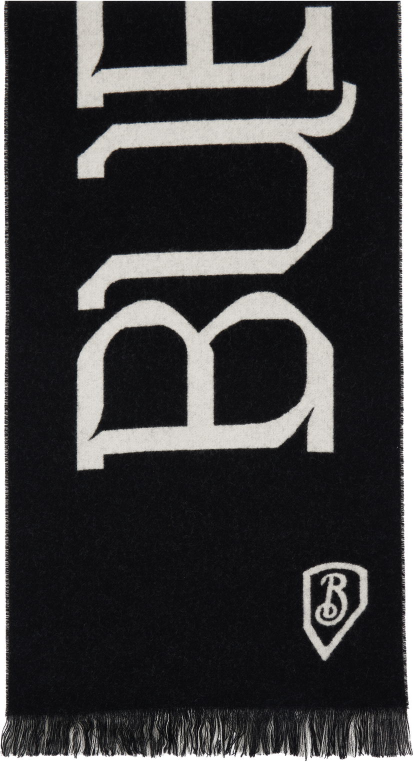 Šala Burberry Logo Wool Scarf Črna | 8104501