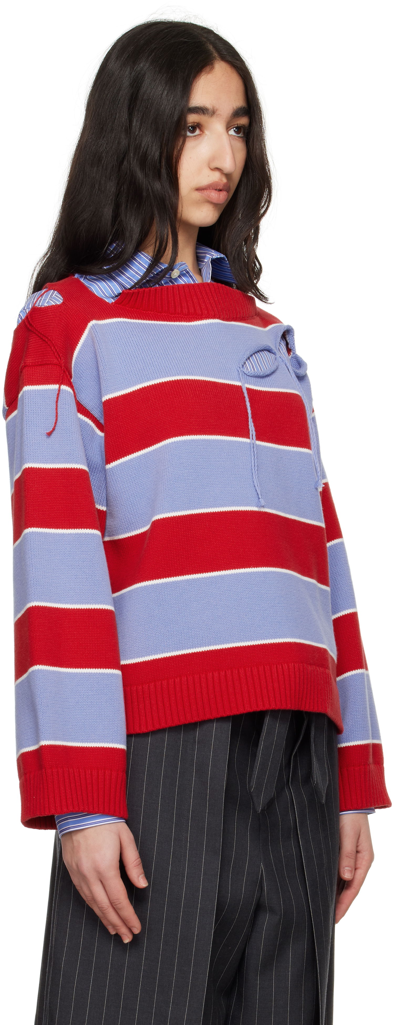 Pleteni pulover Charles Jeffrey Loverboy Charles Jeffrey LOVERBOY Slash Stripe Knit Sweater Večbarvna | 54091301, 1