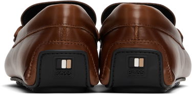 Superge in čevlji BOSS Leather Loafers with Branded Hardware Črna | 50548100, 3