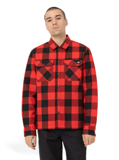 Srajce Dickies Lined Shirt Rdeča | 0A4XGR