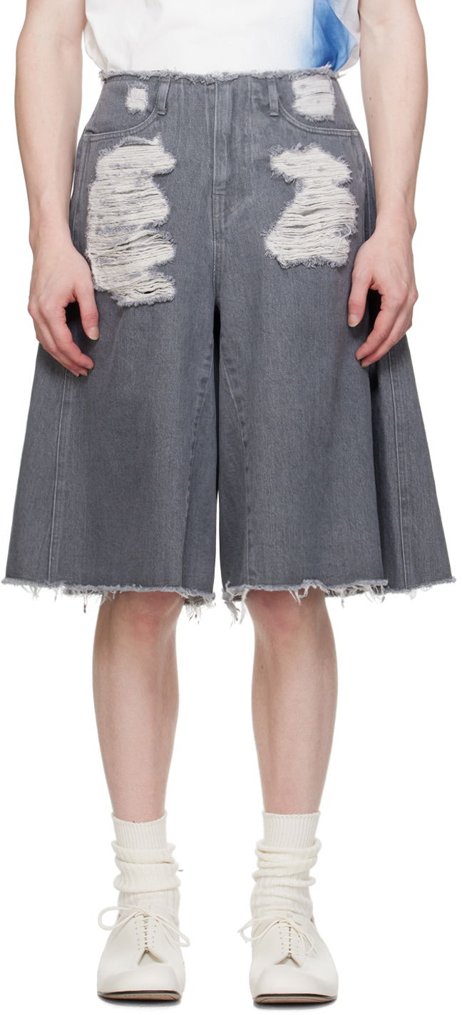 Kratke hlače ADER ERROR Wide-Leg Denim Shorts Siva | BN01SSJE0205LG