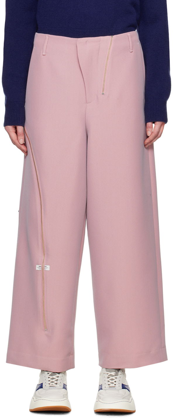 Hlače ADER ERROR Wide Leg Zip Detail Trousers Roza | BN01SSBT0110PK