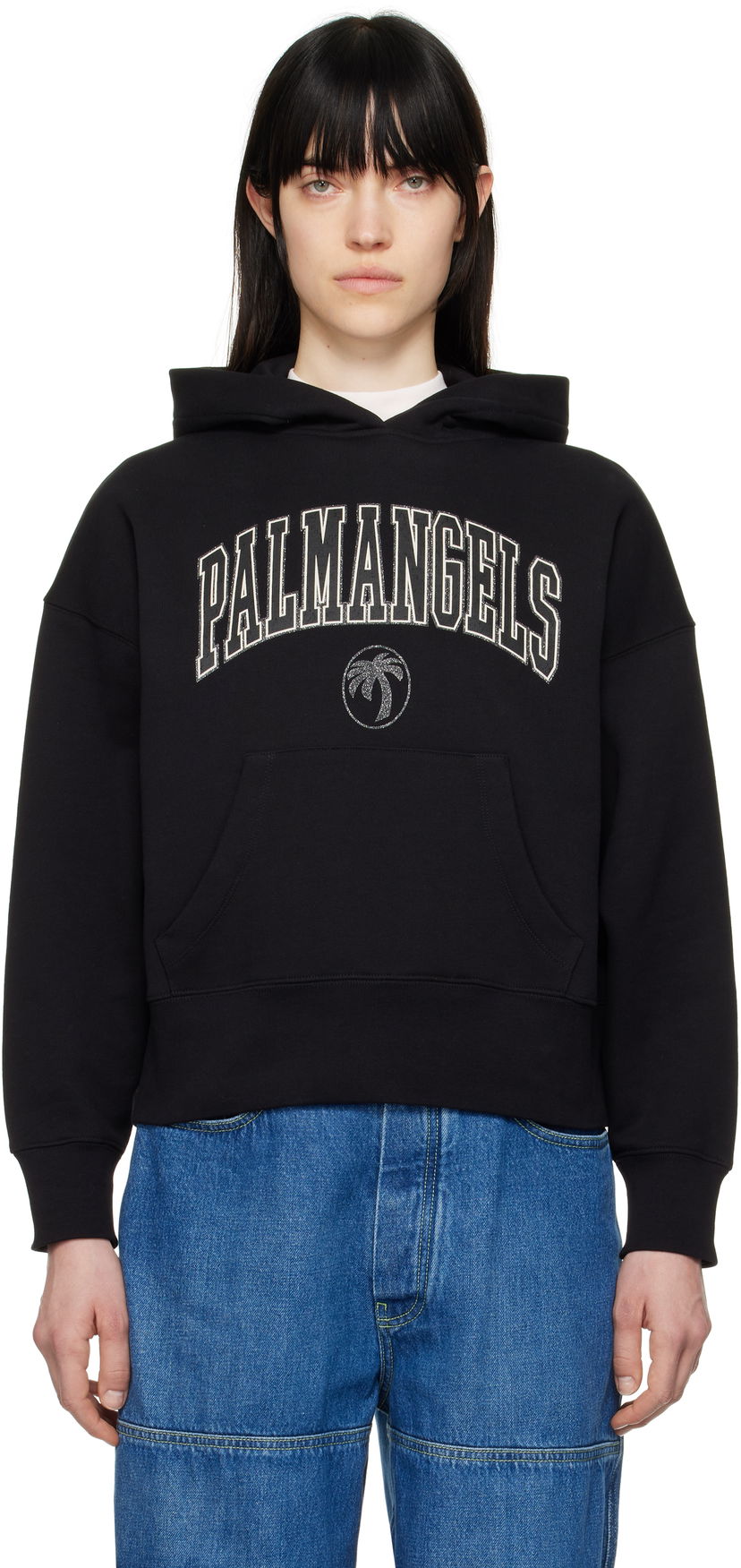 Pulover Palm Angels Palm Angels College Hoodie Črna | PWBB023S25FLE001100B