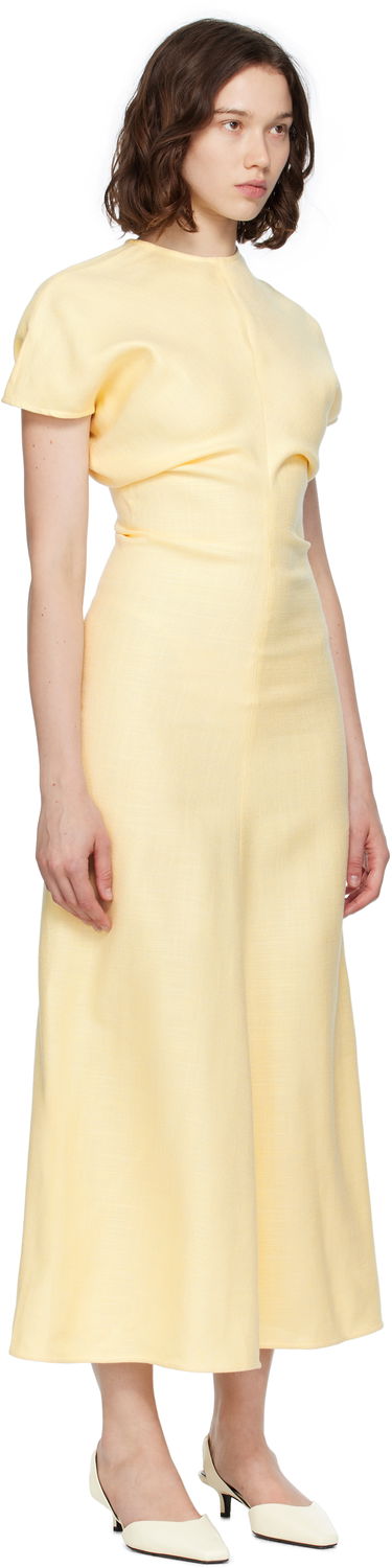 Obleke TOTEME TOTEME Slouch Waist Basketweave Midi Dress Črna | 253-WRD1103-FB0461, 4