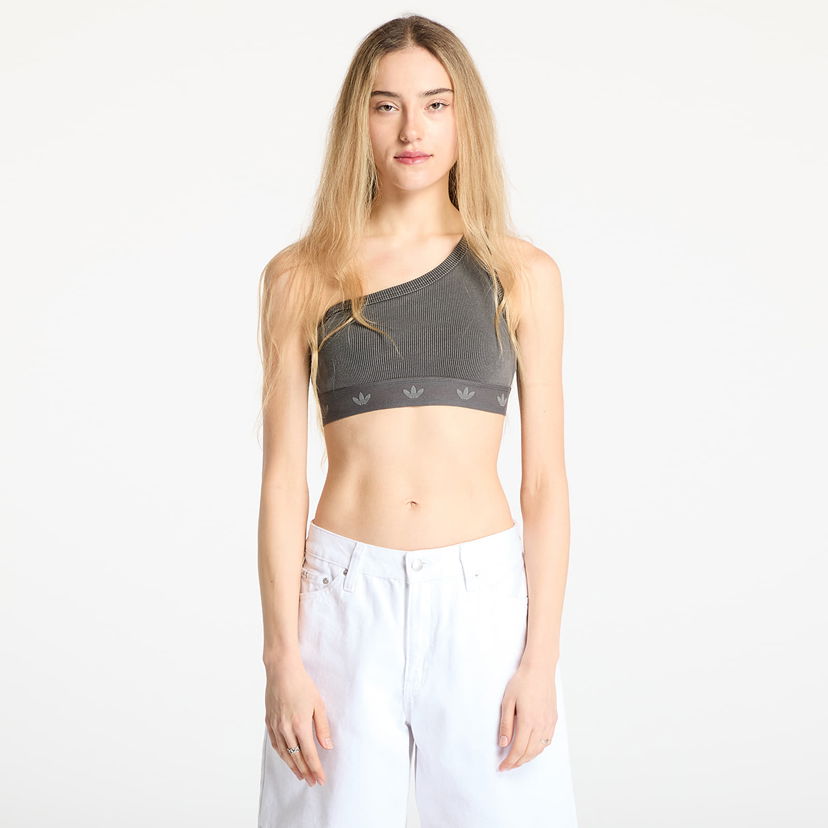 Modrček adidas Originals Ribbed One Shoulder Top Siva | JC7558