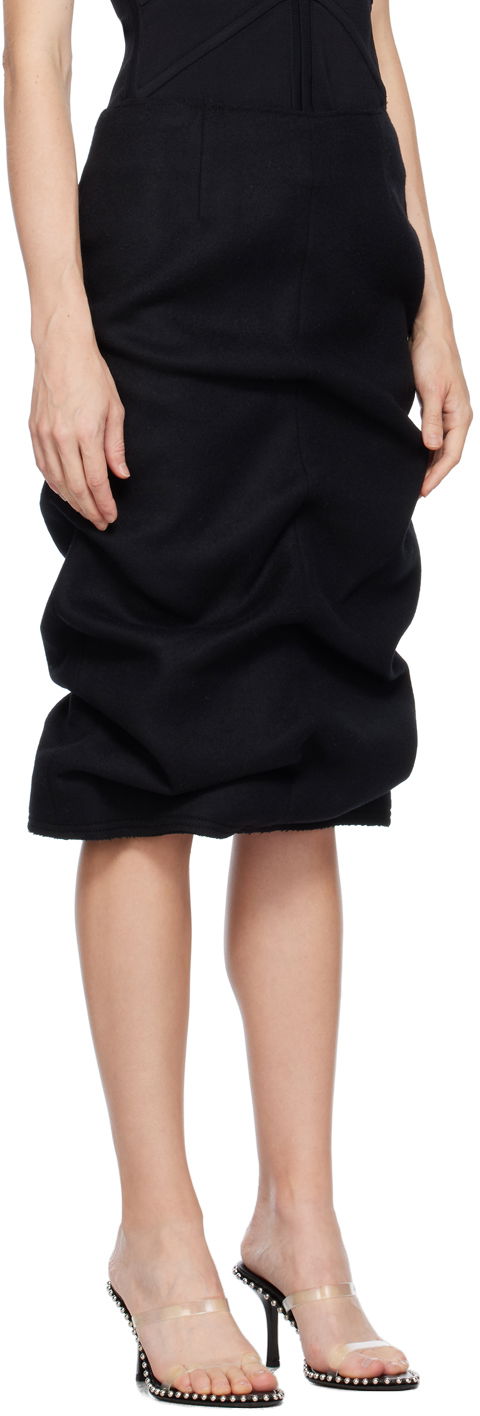 Krila We11done We11done Tucked Midi Skirt Črna | WD-SK3-23-211-W-BK, 1
