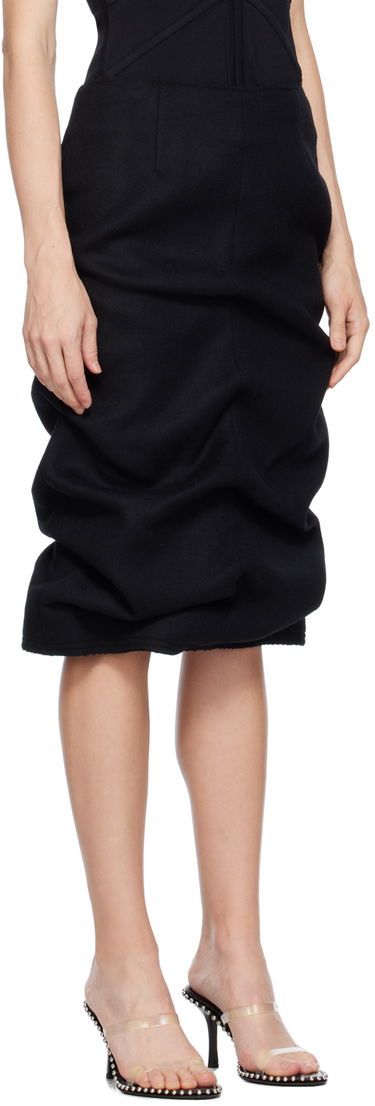 Krila We11done We11done Tucked Midi Skirt Črna | WD-SK3-23-211-W-BK, 1